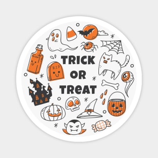 Cute Halloween Doodle Art Magnet